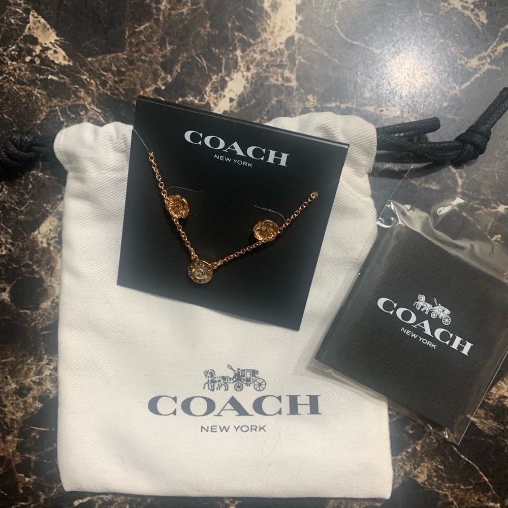 Coach necklace and earring set